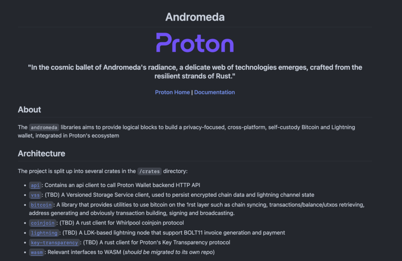 Proton Andromeda auf GitHub